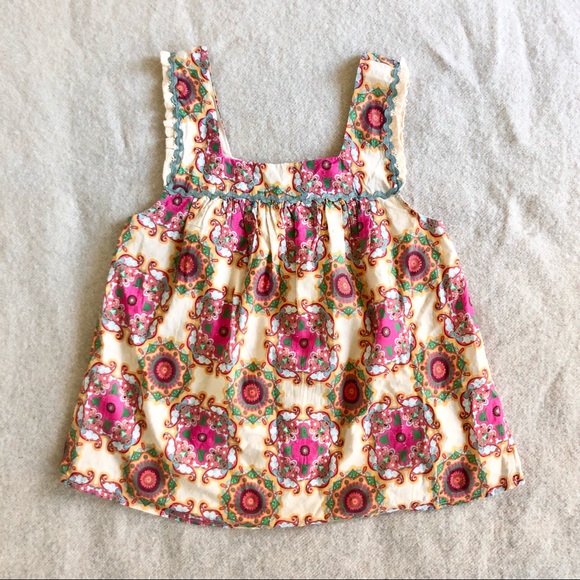 Anthropologie Let Me Be Abstract Ruffled Tank - Picture 7 of 13